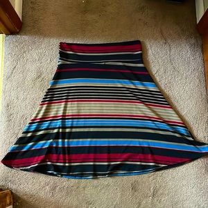 Colorful striped LuLaRoe midi skirt